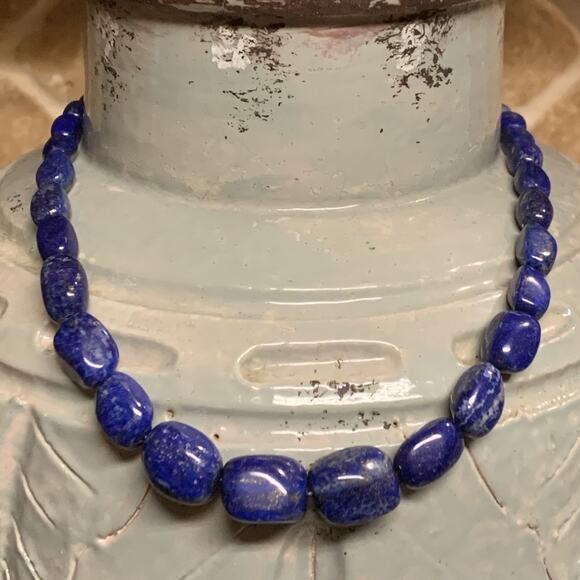 Jay King Necklace Sterling Silver & Lapis Lazuli Graduating Oblong Beaded - Picture 4 of 9